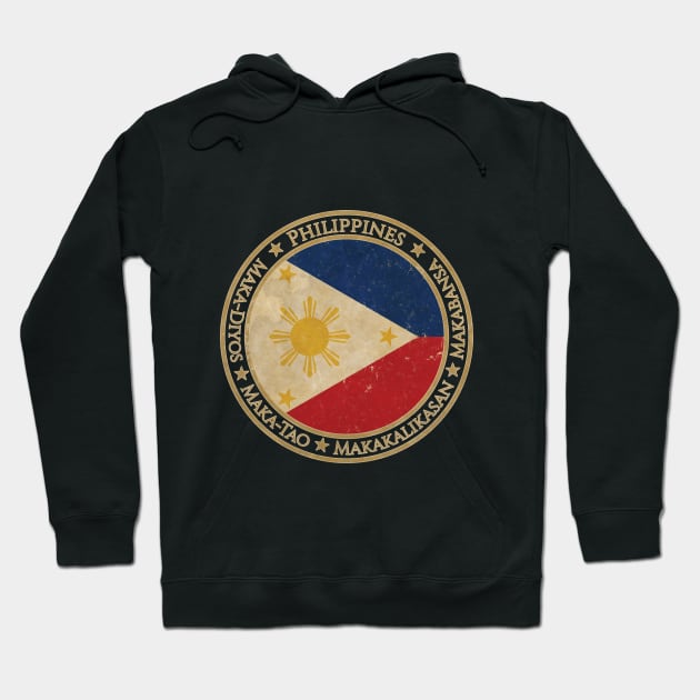 Vintage Republic of the Philippines Asia Asian Flag Hoodie by DragonXX